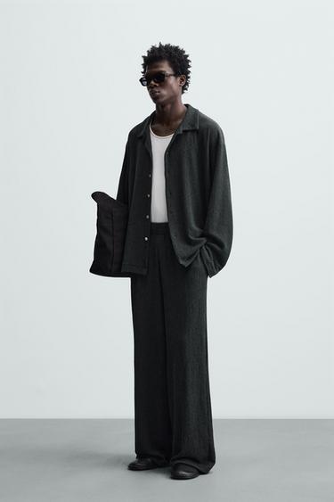 PANTALÓN RELAXED FIT ESTRUCTURA - Gris azul de Zara - Imagen 0