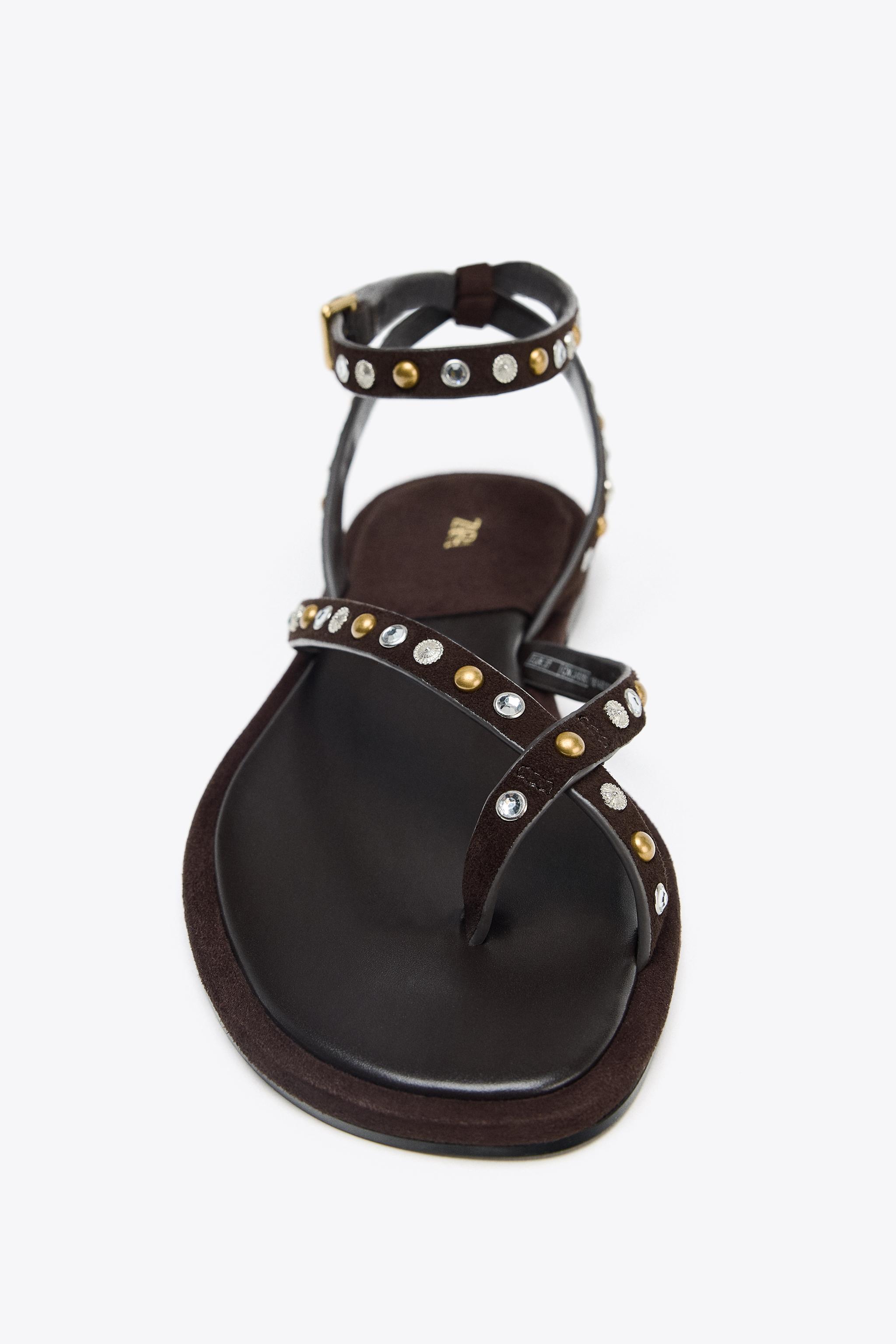 【ZARA】サイドリボンサンダル ブラウン | 3316/610/700 13316610700-p.jpg?ts=