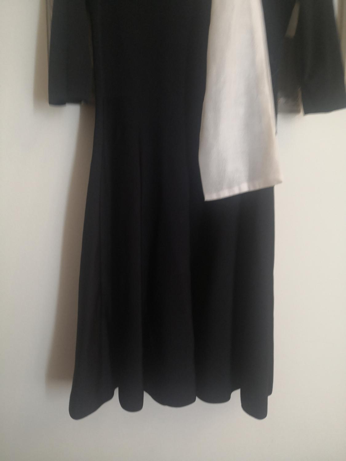 MIXED FABRIC DRESS WITH BOW - Image 4