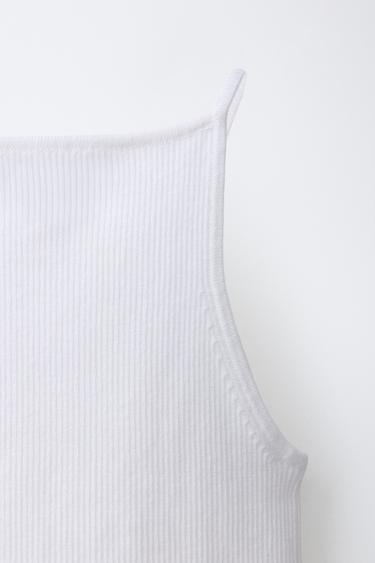 TOP CANNELÉ - Blanc cassé de Zara - Image 3