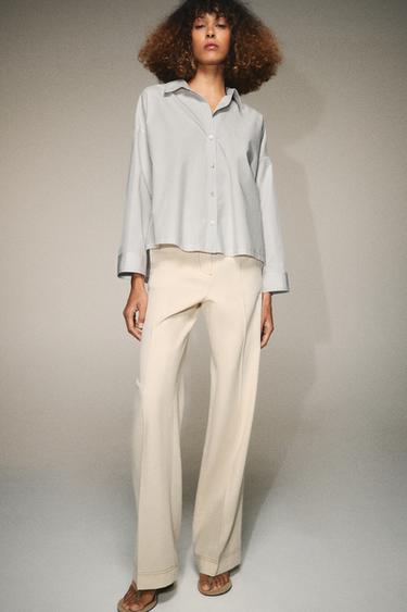 Zara POPLIN SHIRT - Light gray