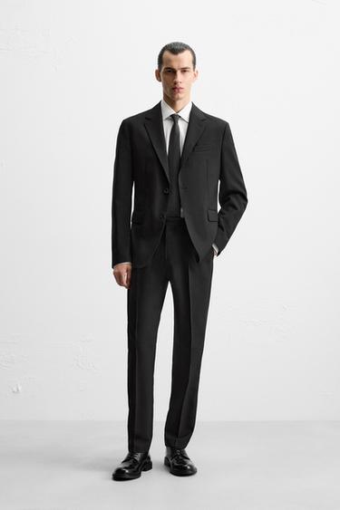 Zara 100% WOOL SUIT - Gray / Tan