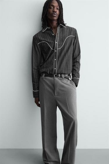 FLOWING WIDE-LEG TROUSERS - Grey by Zara - Image 4