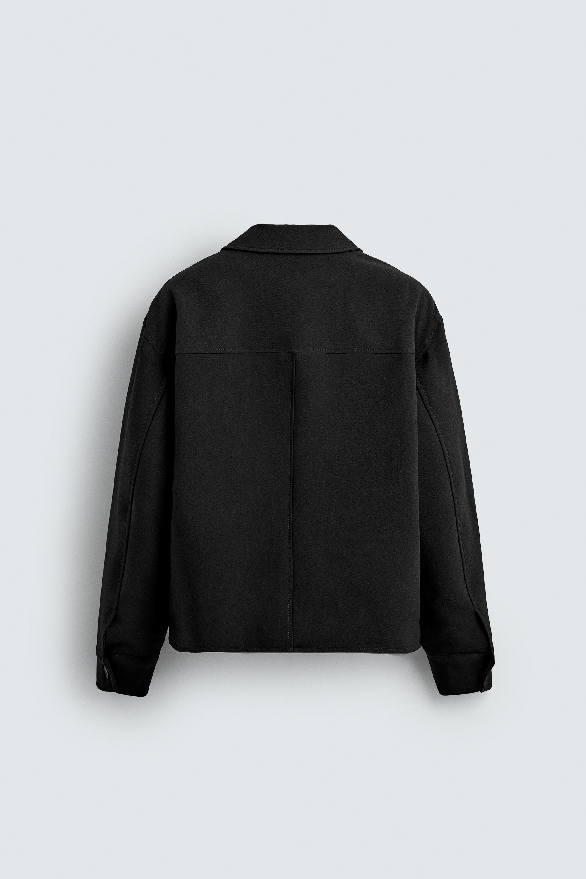新品　送料無料　ZARA ボクシーフィットシャツジャケット　ブラック　Sサイズ ボクシーフィットシャツジャケット - ライトゴールデンブラウン | ZARA