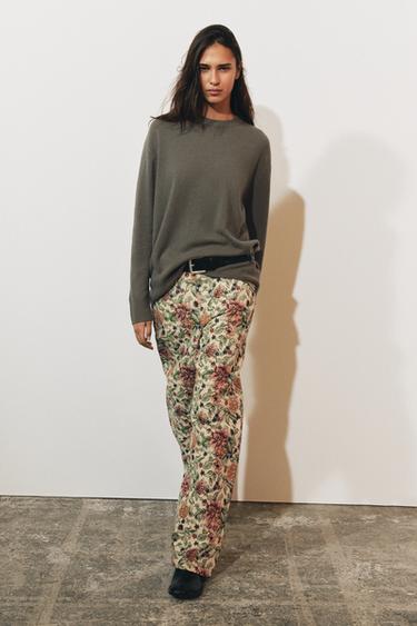 ЖАККАРДОВЫЕ БРЮКИ С ЦВЕТОЧНЫМ ПРИНТОМ — ZW COLLECTION — Разноцветный от Zara