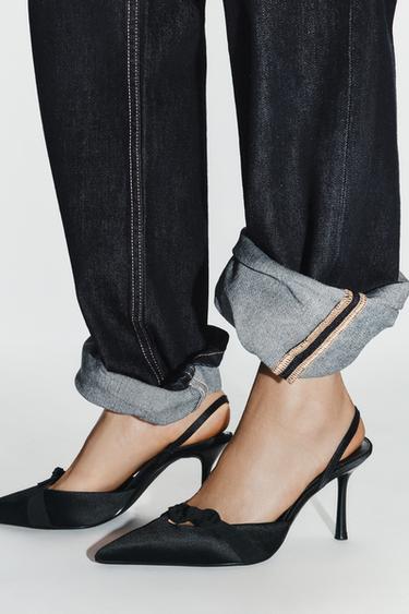 SATIN HIGH-HEEL SHOES - Black by Zara