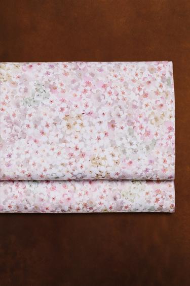 Zara FLORAL PRINT FLAT SHEET - Pink - Image 0