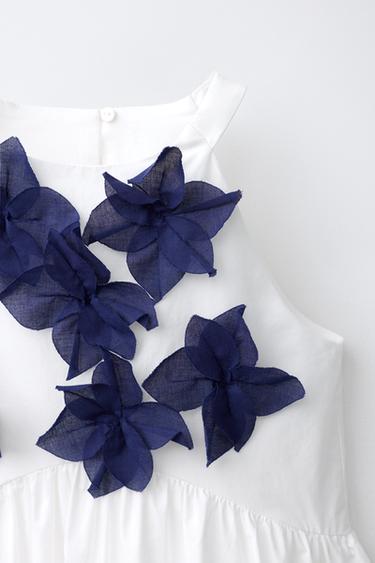 FLORAL DRESS WITH BIB FRONT - White by Zara - Image 2