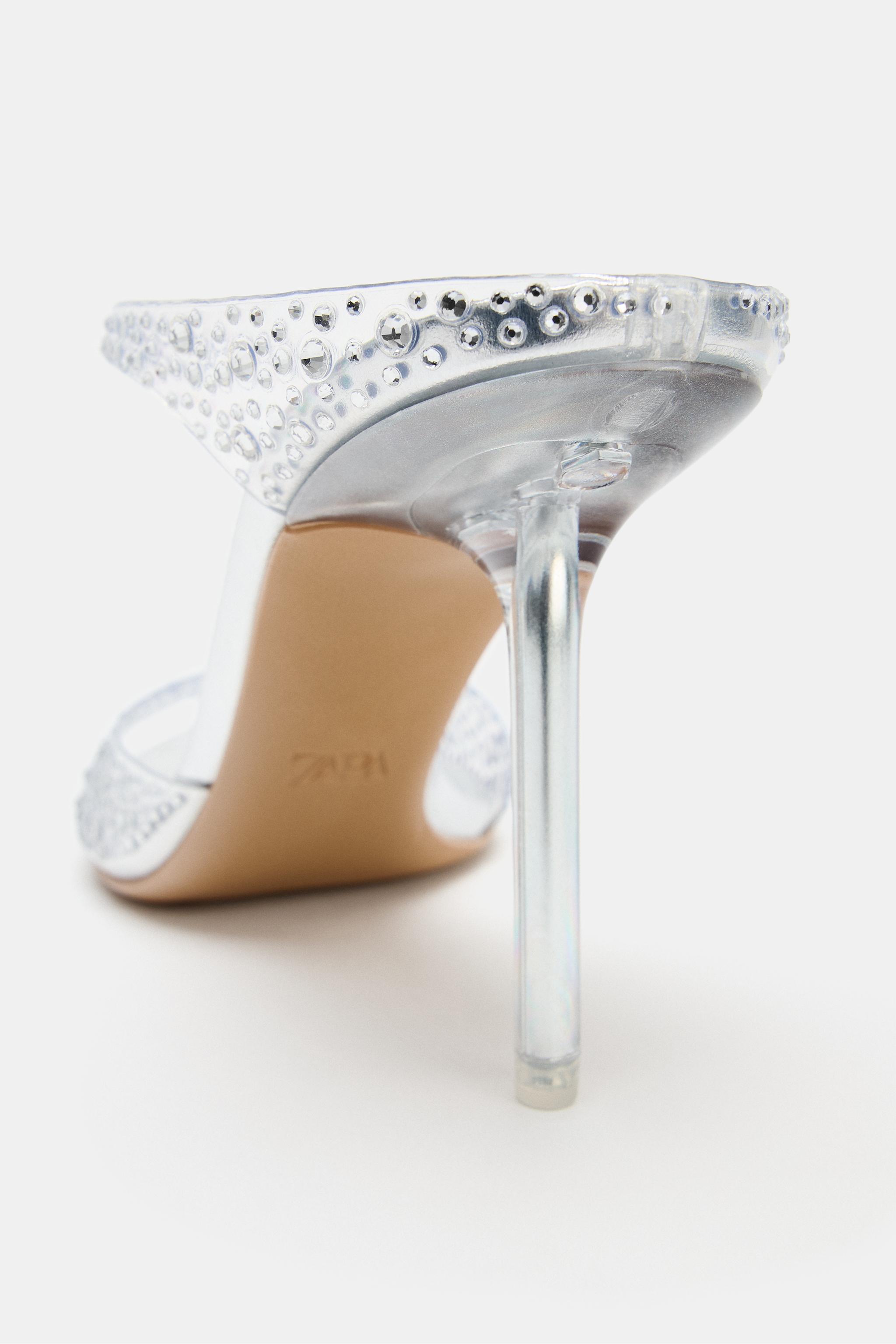 Женские сандалии Zara VINYL HEELED SANDALS — фото 6