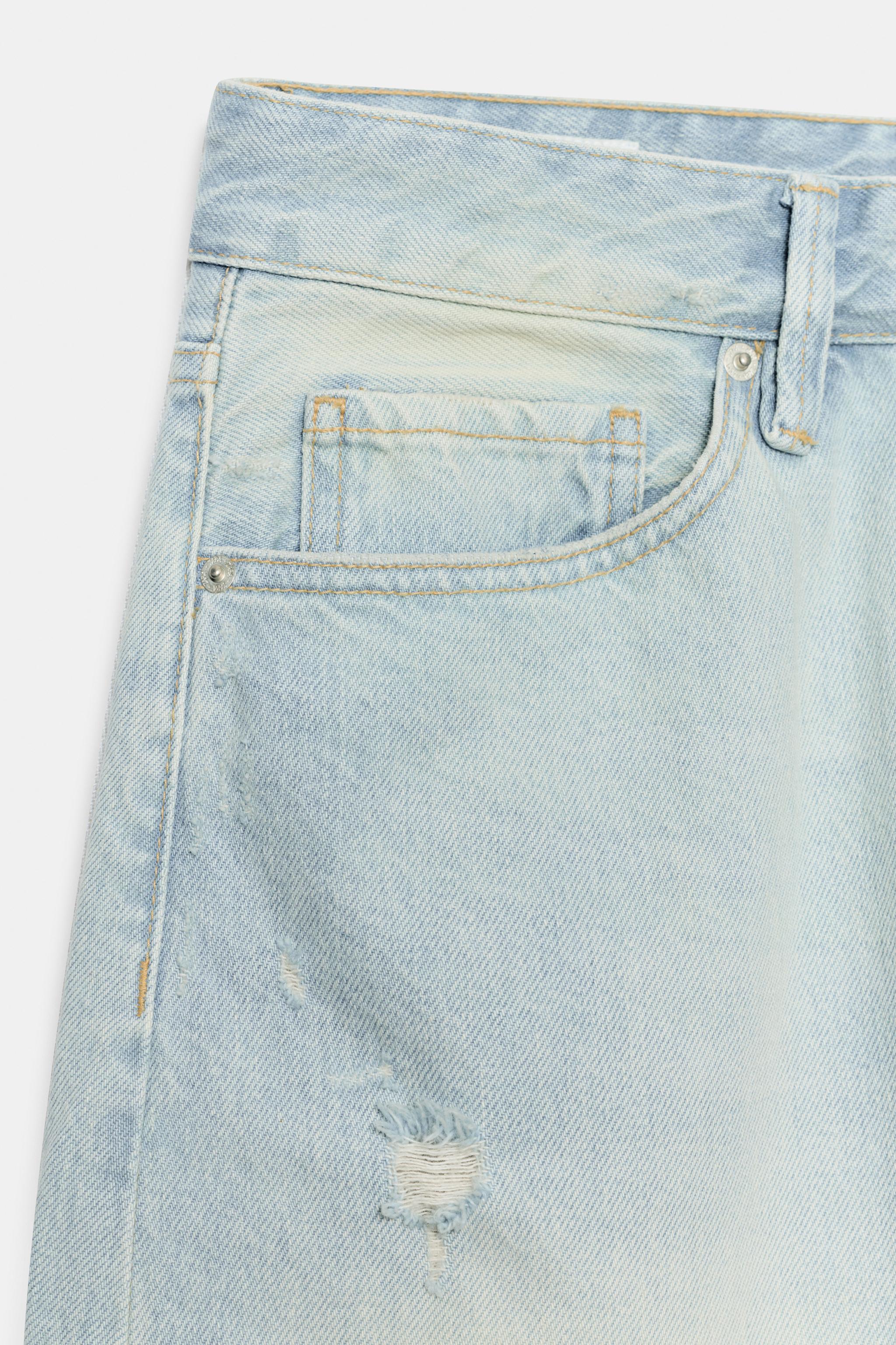 Zara TRF ORTA BEL DISTRESSED DENIM BERMUDA JORTS görsel 6