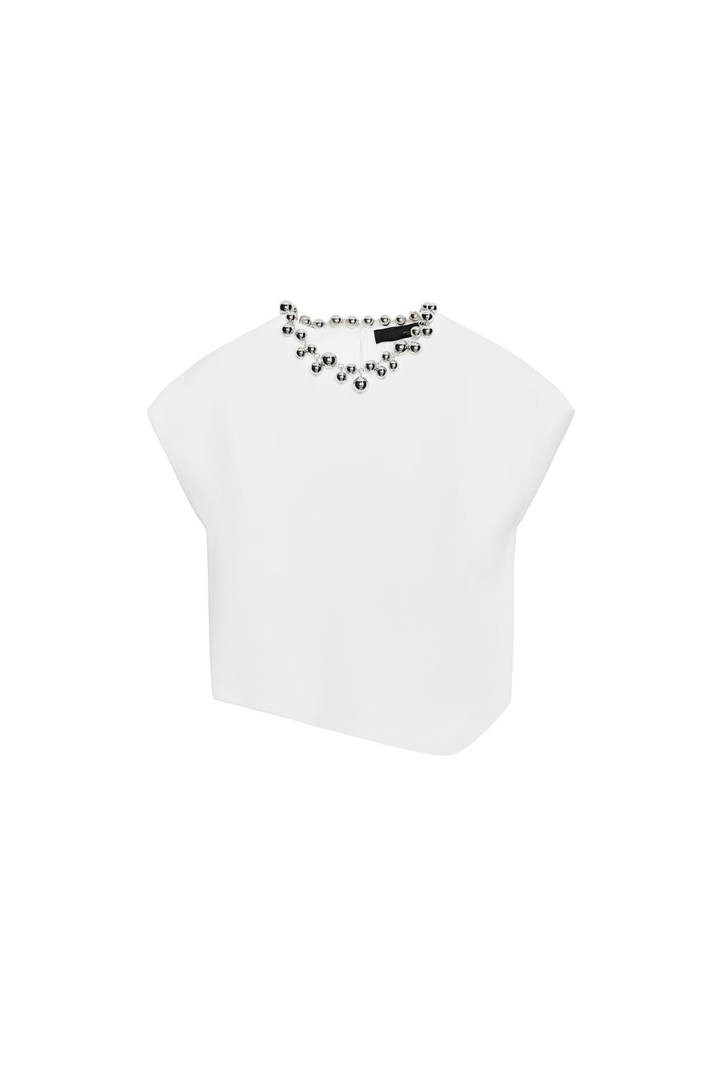 BEADED NECK KNIT TOP - image 3