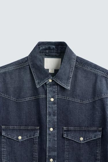 WESTERN DENIM SHIRT - Blue by Zara - Image 8