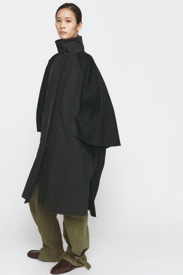 ZW COLLECTION LIMITED EDITION WOOL BLEND CAPE - Dark navy by Zara - Image 3