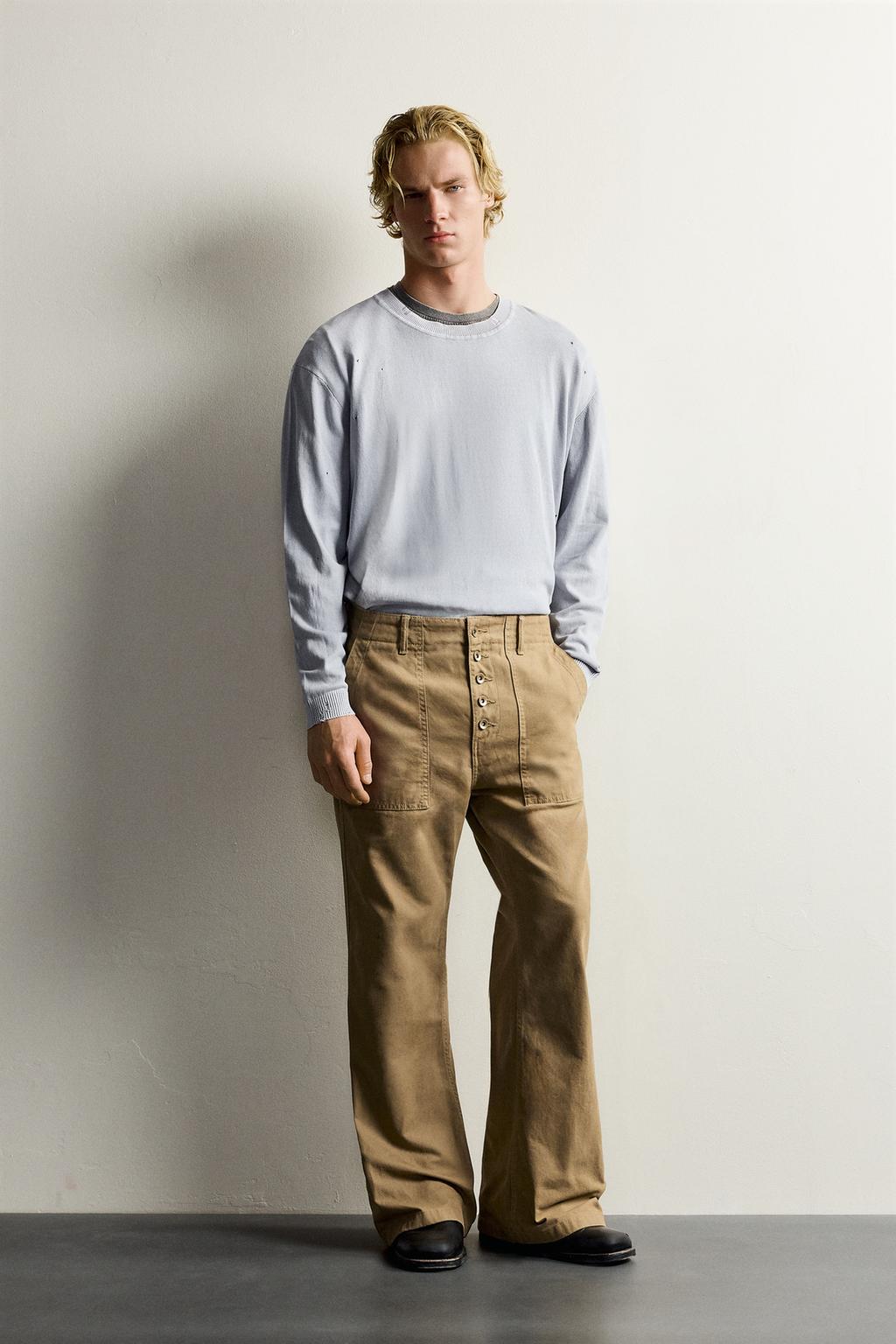 FLARE FIT BUTTON-UP TROUSERS