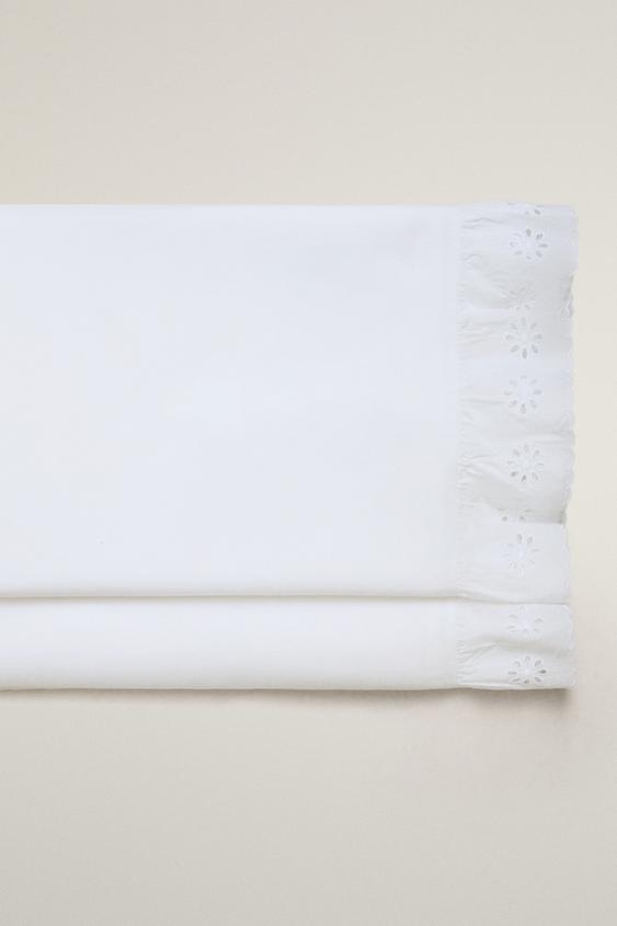 Zara RUFFLED COTTON FLAT SHEET - White - Image 0