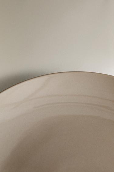 STONEWARE DINNER PLATE - Taupe grey by Zara - Image 4