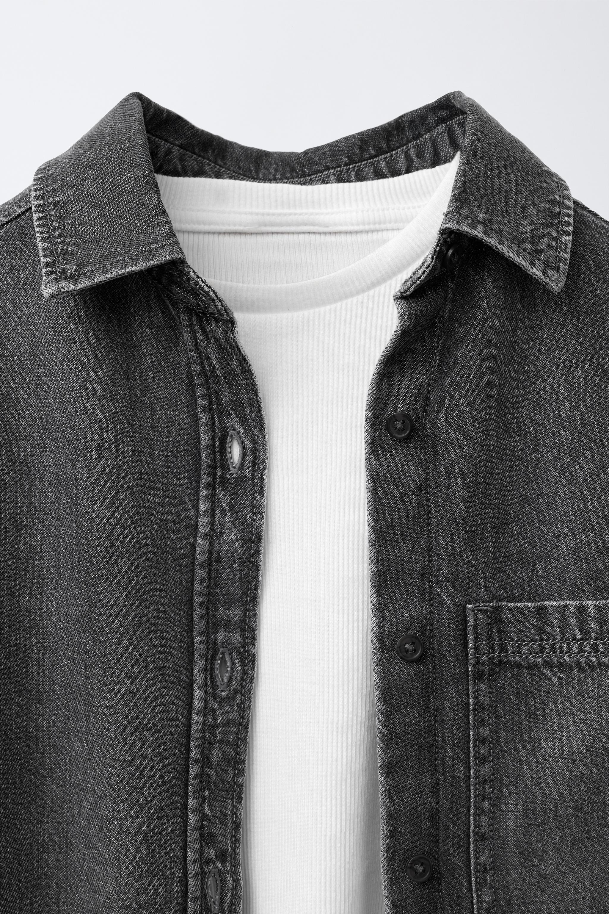DENIM SHIRT AND RIB T-SHIRT PACK - Black | ZARA United States