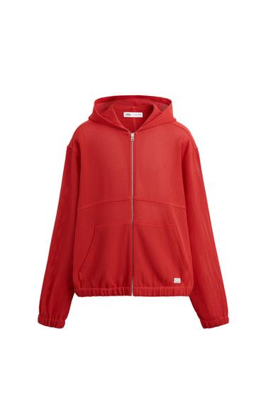 HOODED OPEN WEAVE JACKET