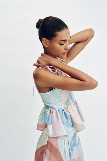 PRINTED STRAPPY TOP - Multicoloured by Zara - Image 3