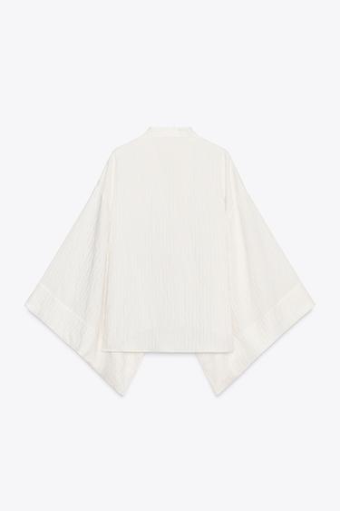 STRIPED SHIRT ZW COLLECTION - Oyster-white by Zara - Image 4