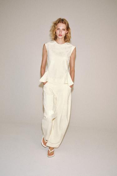PANTALÓN TIPO BARRIL JACQUARD COLECCIÓN ZW