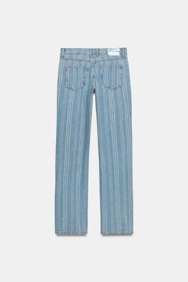 Z1975 STRIPED LOW-RISE STRAIGHT JEANS - Mid-blue by Zara - Image 5