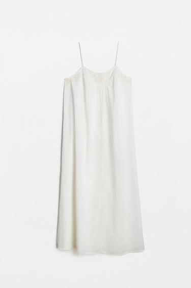 CHEMISE DE NUIT COTON BRODÉ - Blanc cassé de Zara - Image 4