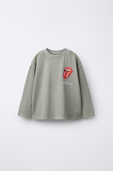 Zara WASHED EFFECT ROLLING STONES © T-SHIRT - Light brown - Image 0
