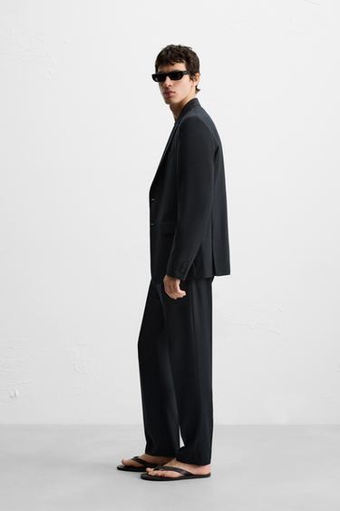 BLAZER COSTUME AVEC LAINE - Bleu marine de Zara - Image 3
