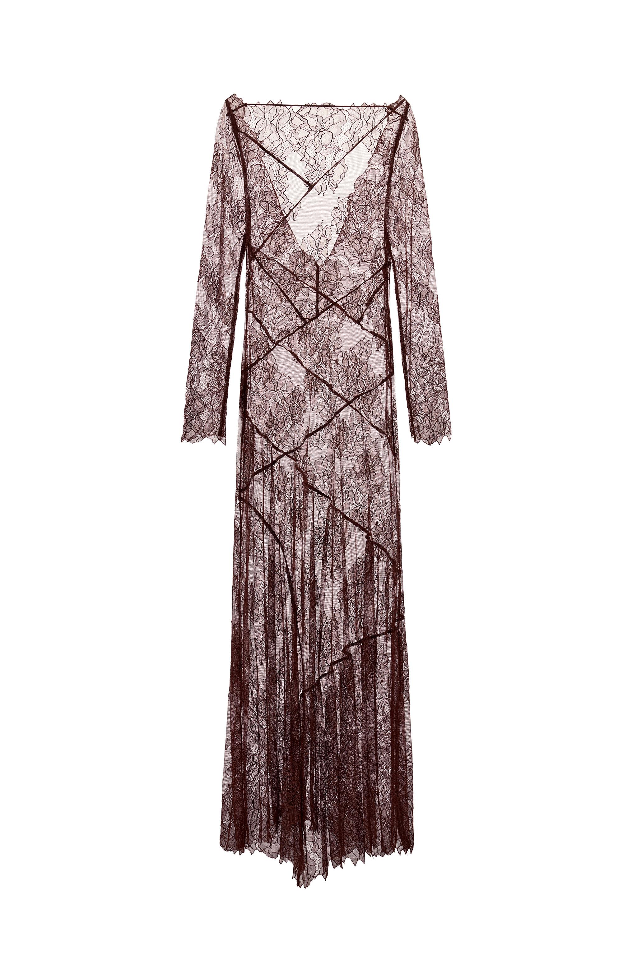 zara brown dress lace Viral dress - Brown - Lace