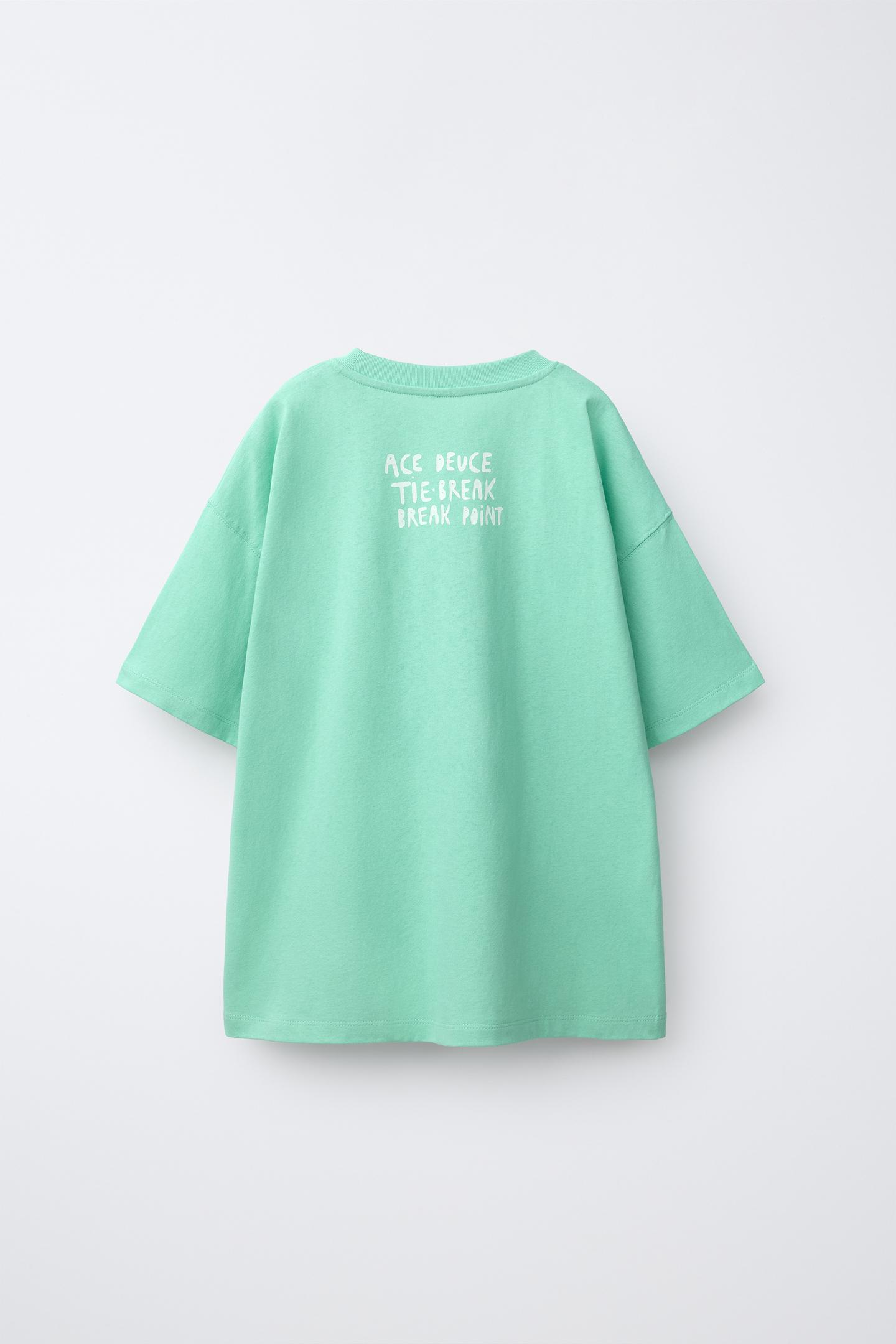 Детская футболка Zara Printed, цвет: Бирюзовый — фото 3