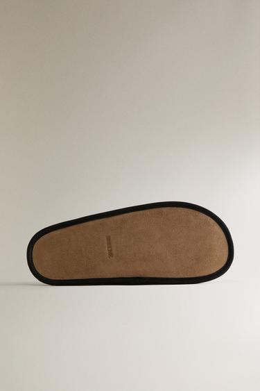 WARM SLIPPERS WITH LEATHER SOLE - Black by Zara - Image 5