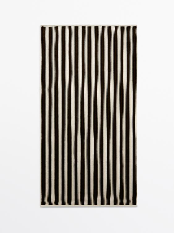 Striped cotton towel from Zara - $80