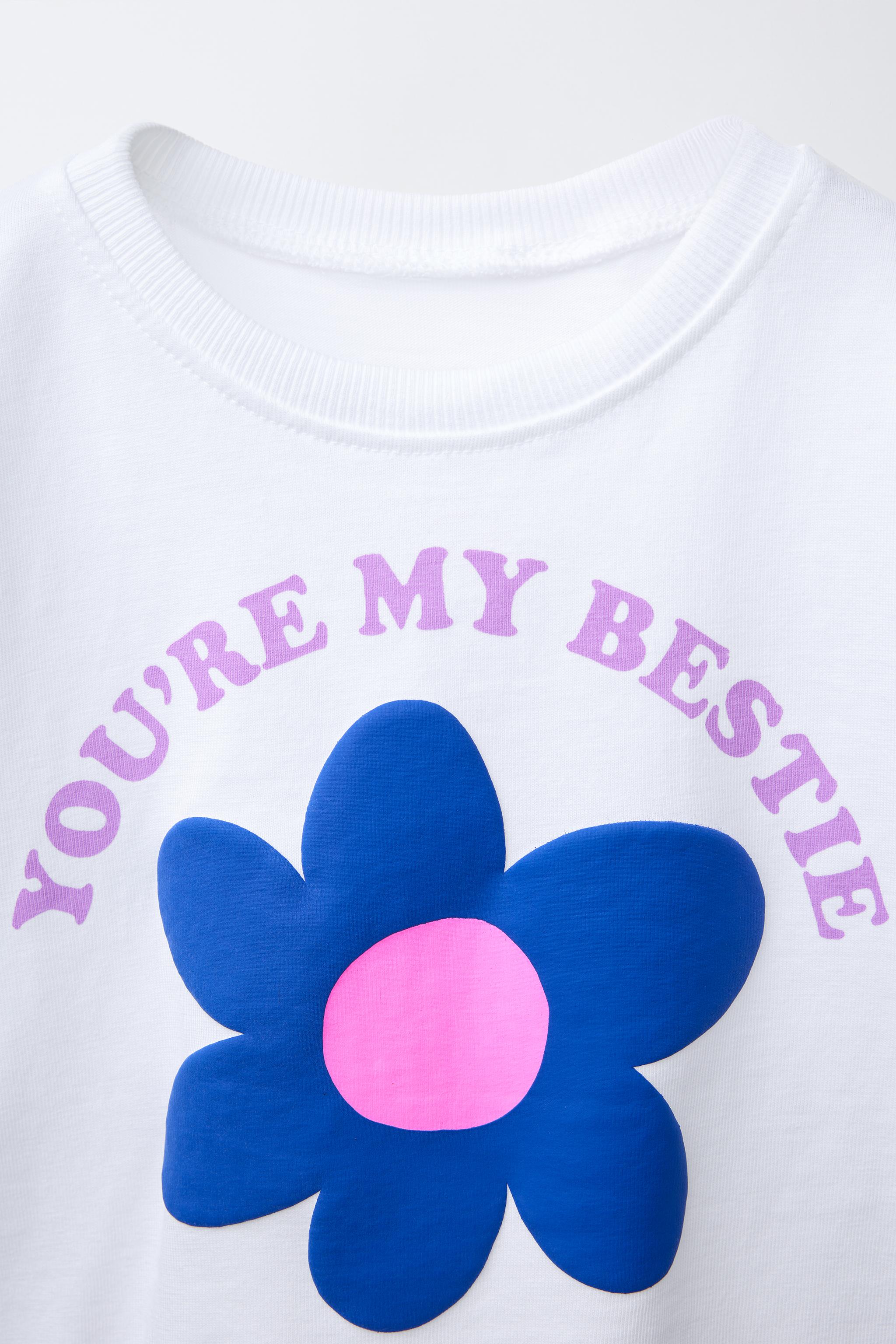 among ♥ A FLOWER DRAWING T-SHIRT /追跡付 PRINTED T-SHIRT - Anthracite grey | ZARA Australia