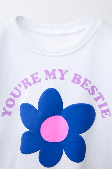 T-SHIRT WITH RAISED PRINT - White by Zara - Image 2