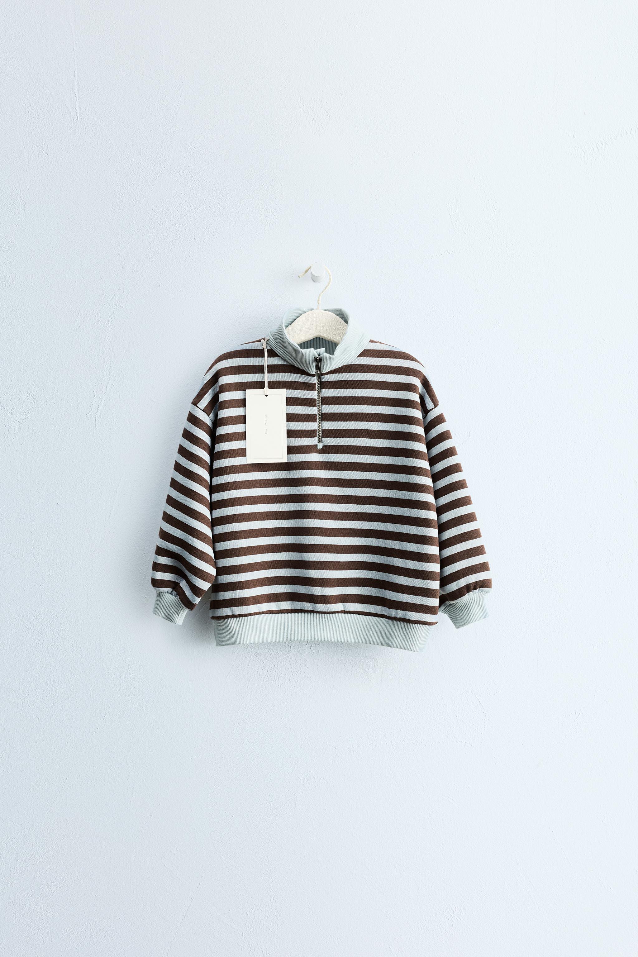 Zara Timeless - Striped Zip-Up Sweatshirt