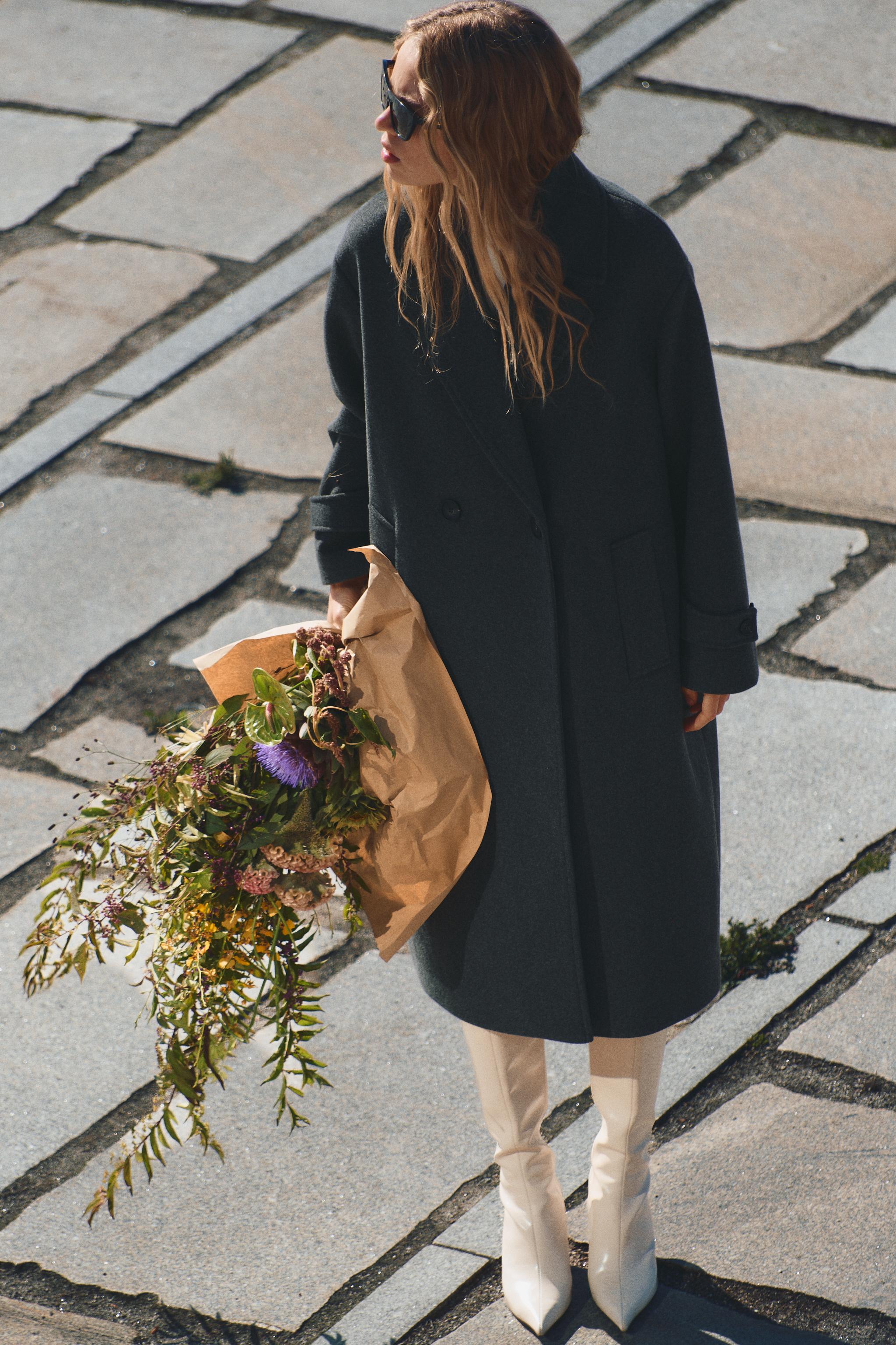 Black teddy coat zara best sale