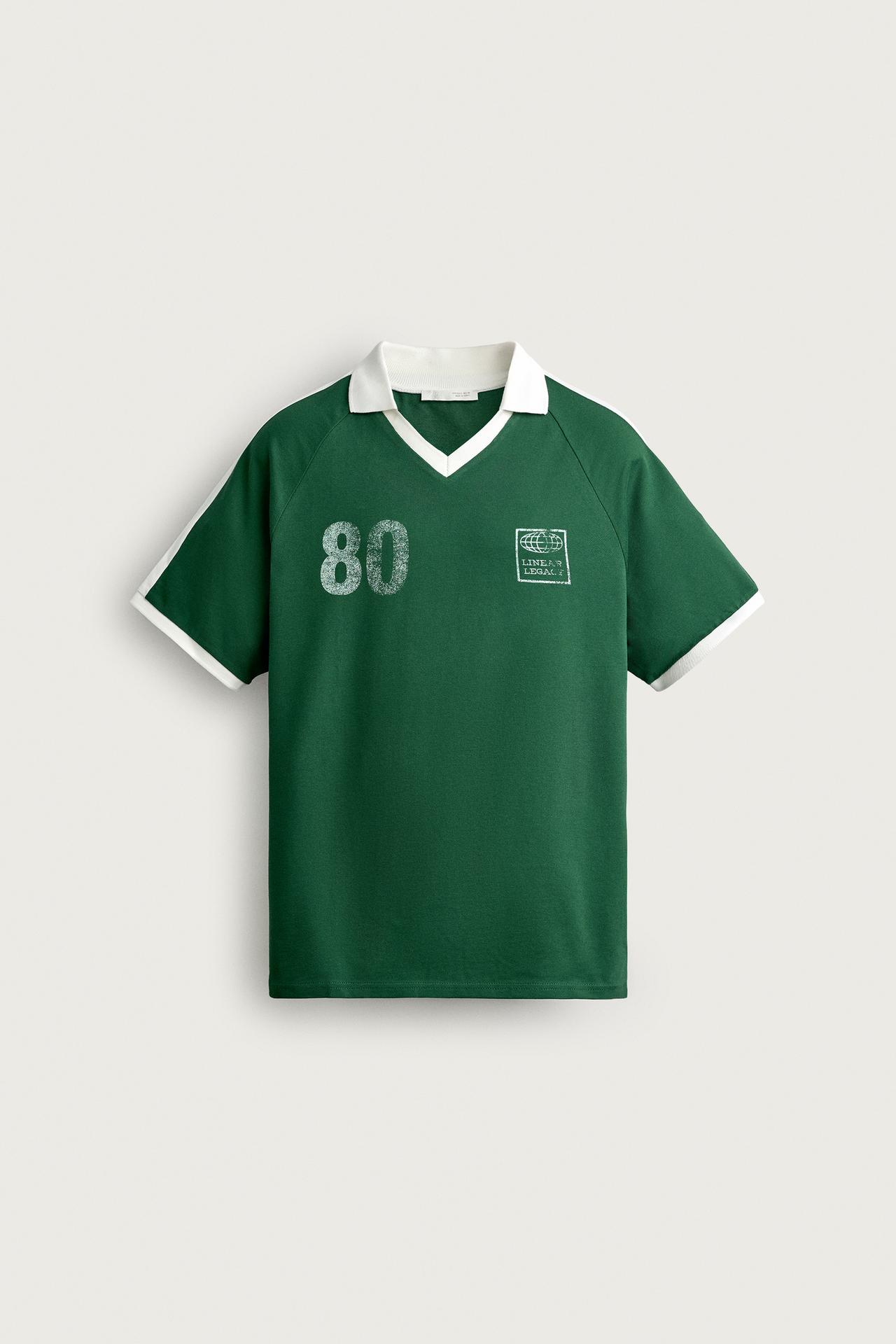 RETRO SOCCER CONTRAST POLO — Green
