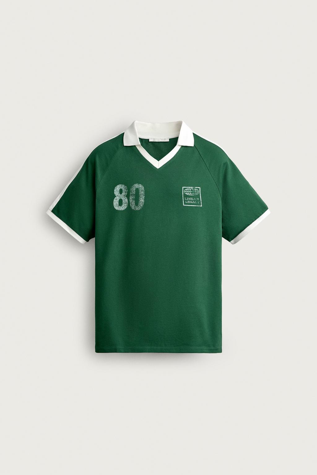 RETRO FOOTBALL CONTRAST POLO SHIRT