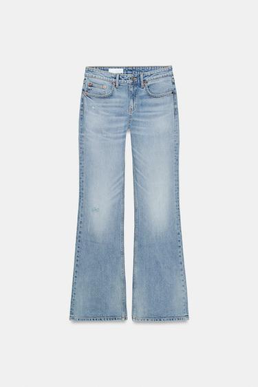 Zara TRF BOOTCUT LOW RISE JEANS - Light blue