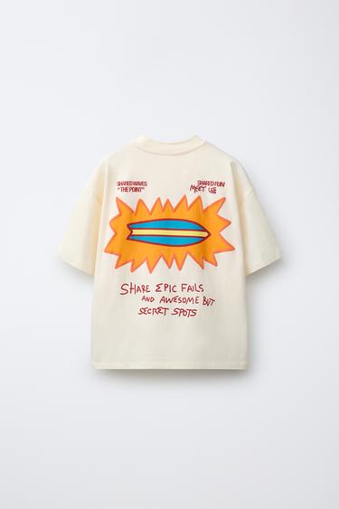 T-SHIRT IMPRIMÉ SURF - Écru de Zara - Image 1