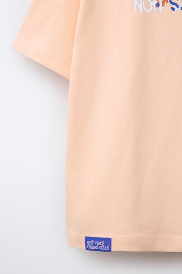 SLOGAN PRINT T-SHIRT - Orange by Zara - Image 3