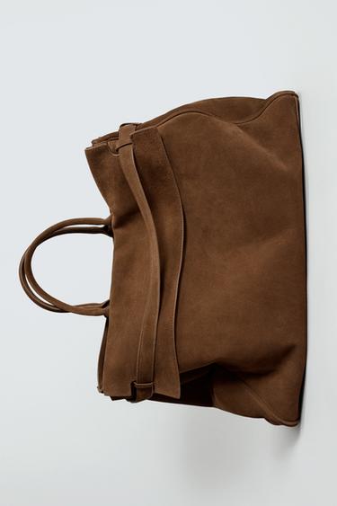 TÚI XÁCH TAY GIẢ DA - Màu nâu từ Zara