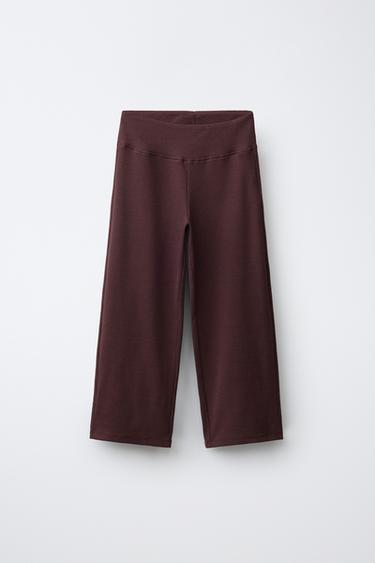 ENSEMBLE CÔTELÉ TOP ET PANTALON DROIT - Marron de Zara - Image 3