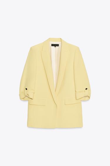 BLAZER DE MANGA DOBRADA - Amarelo da Zara