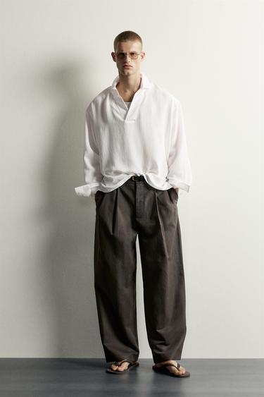STRIBET JACQUARD-POLOSHIRT – RELAXED FIT - Hvid fra Zara - Billede 0