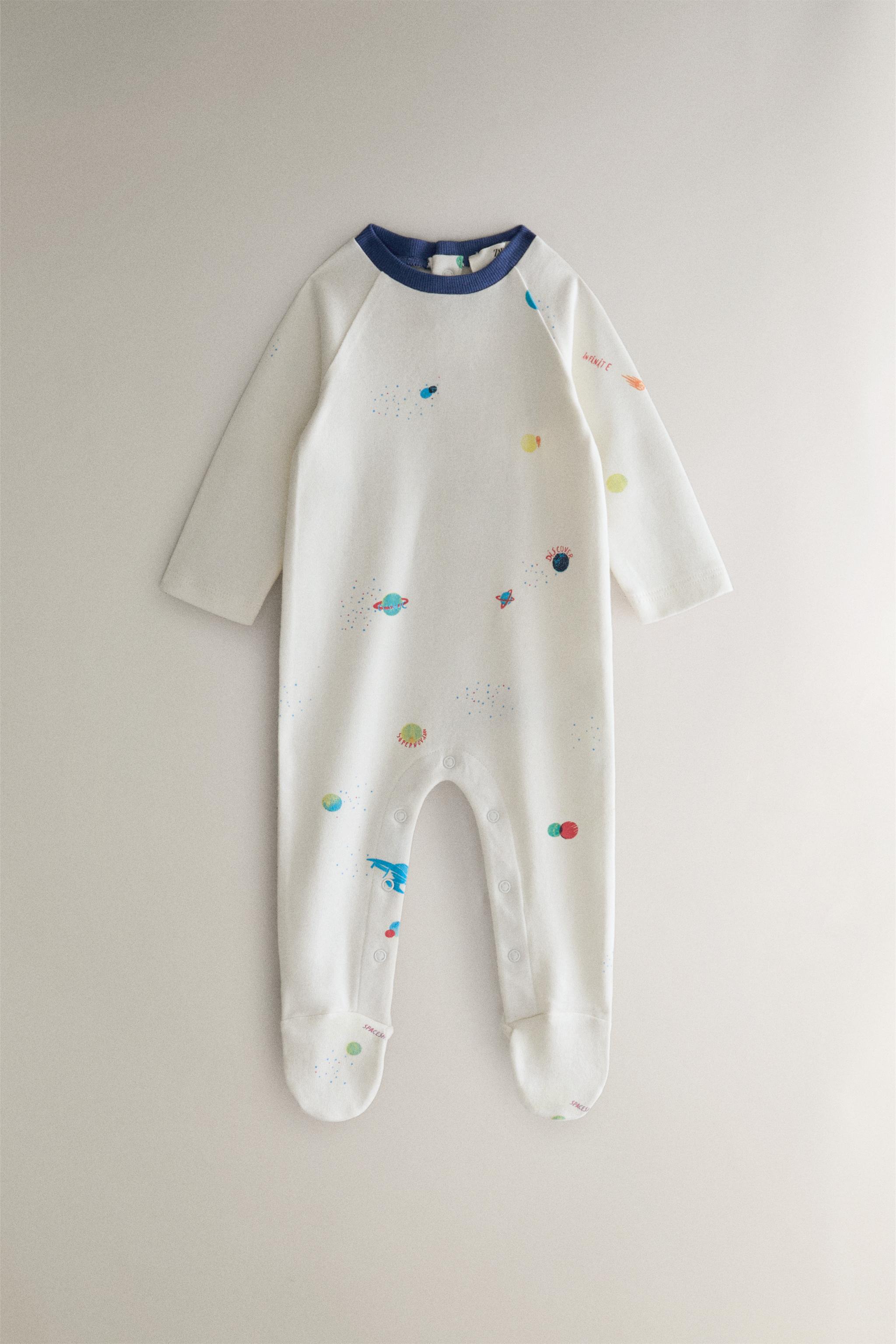 Детские комбинезоны Zara BABY SPACE FOOTED ROMPER