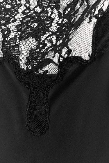LACE SATIN DRESS - Black by Zara - Image 3