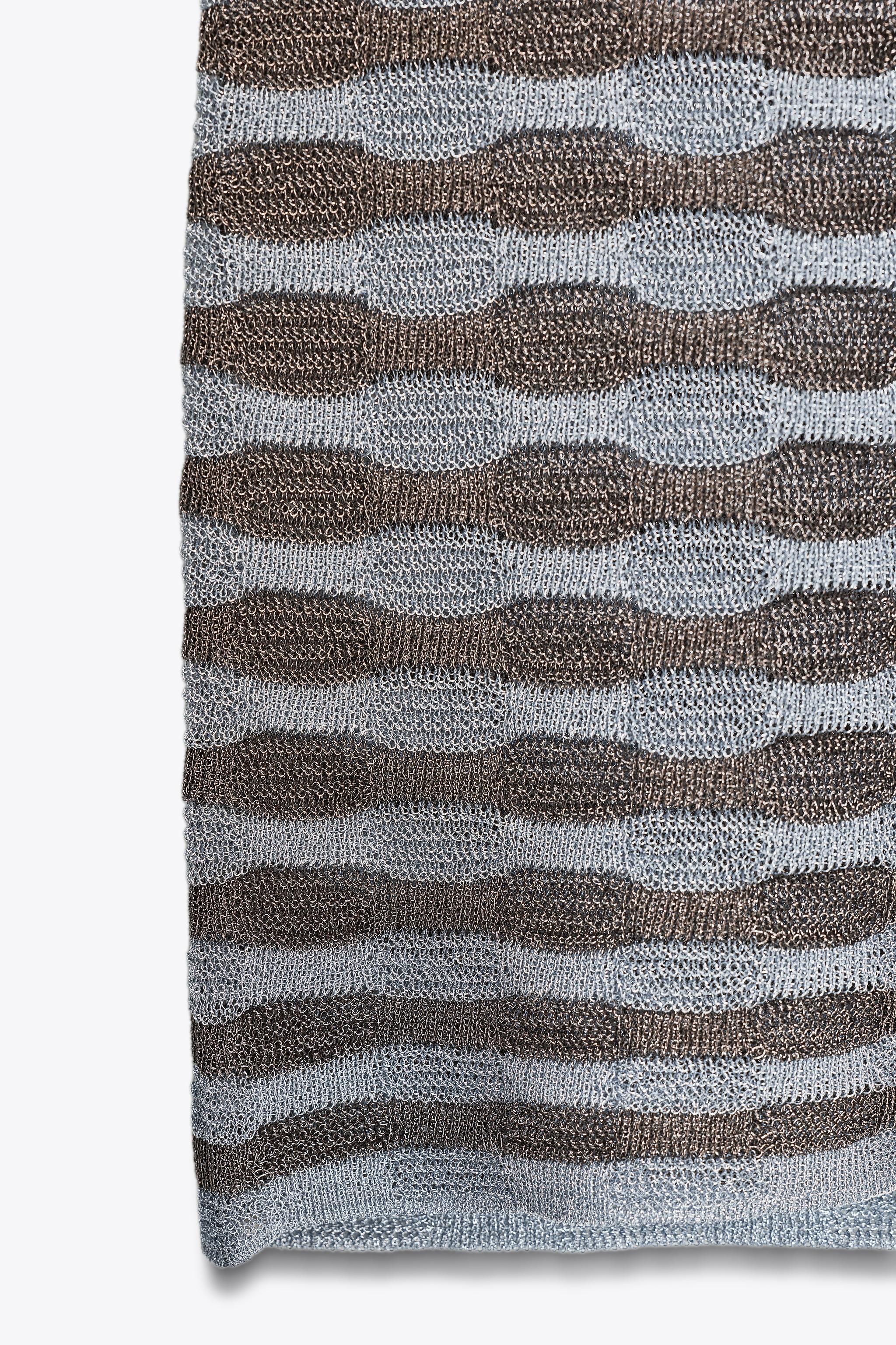 METALLIC THREAD STRIPE DRESS