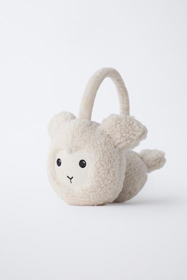 FAUX SHEARLING SHEEP EARMUFFS - Ecru by Zara - Image 2